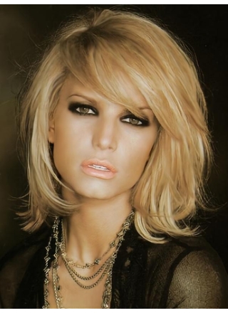 Modern Goddess Long Layered Wavy Lace Human Hair Women Wig